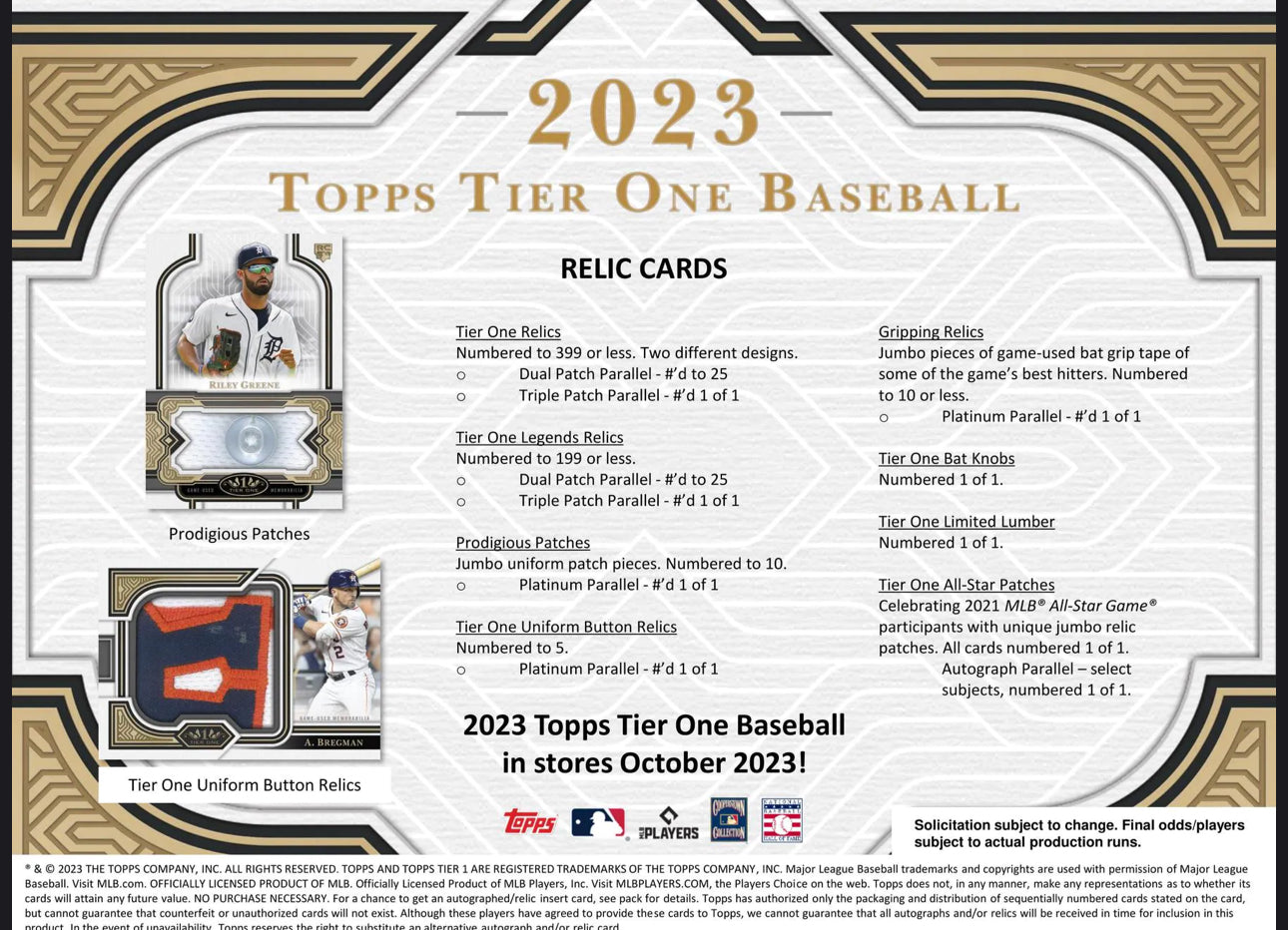 Topps Tier One Baseball 2023 Hobby Box