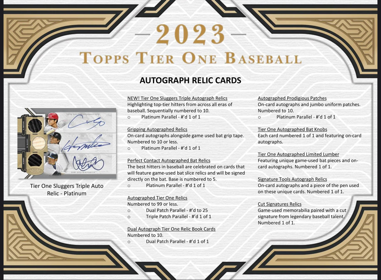 Topps Tier One Baseball 2023 Hobby Box