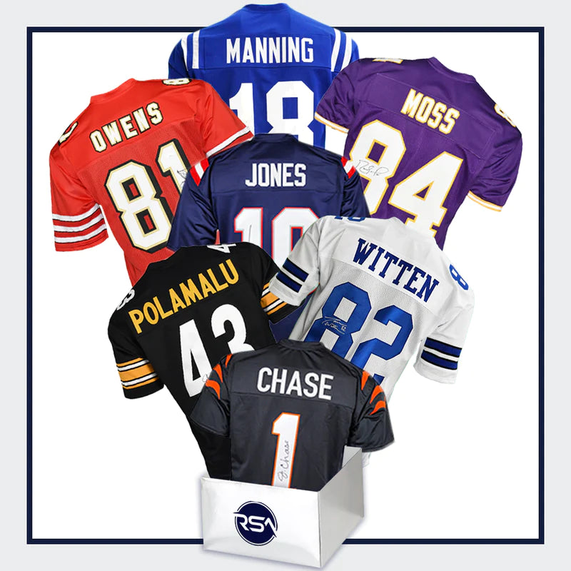 Football Triple Pack of Autographed Jerseys GUARANTEED HIT Box