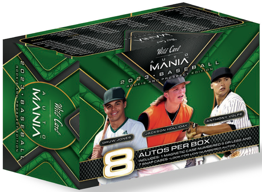 Wild Card Auto Mania Baseball (Rookie & Prospect Edition) 2023 Hobby Box (8 Autos Per Box!)